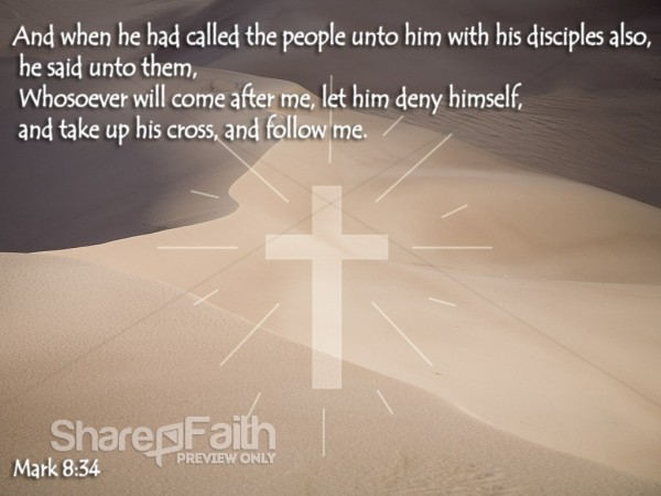 Cross and Scripture from Mark