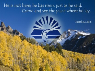 Autumn Mountainside with Resurrection Scripture