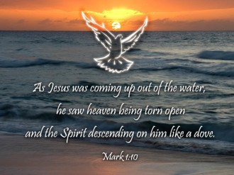 Dove and Water Referring to the Baptism of Jesus
