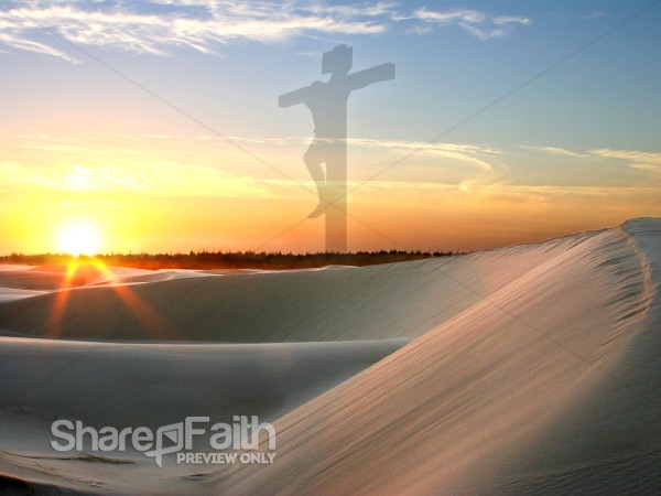 Desert Landscape with Jesus on Cross