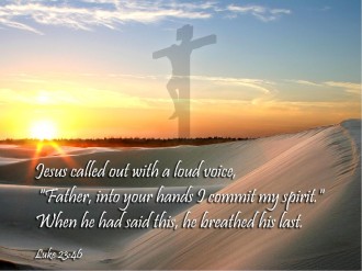 Desert Landscape with Crucifixion Scripture