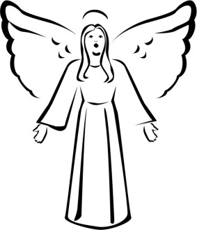 Black and White Singing Angel