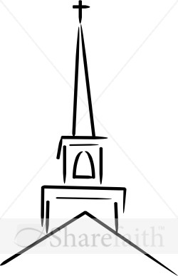 Church Steeple Topped with Cross
