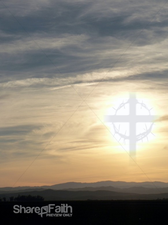 Sunset with Cross and Thorns