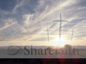 Three Crosses on Sunset Wallpaper