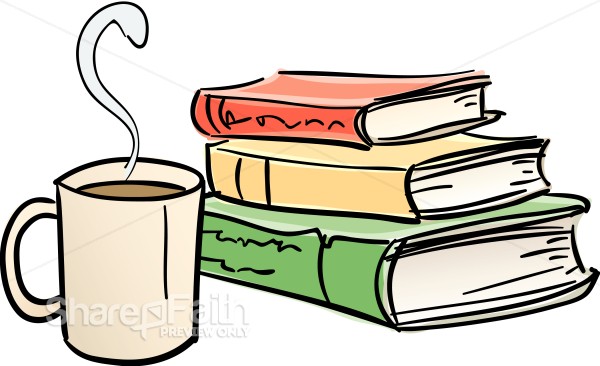 Library Books and Coffee Mug