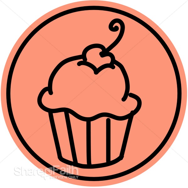 Frosted Cupcake with Cherry