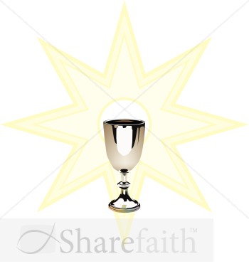 Silver Chalice with Sun Background