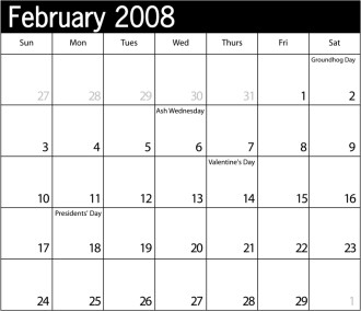 Simple%20Blank%20Calendar%20with%20Holidays%20February%202008