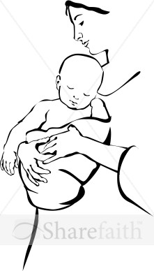 Mother with Child Line Art
