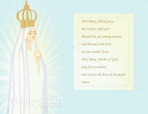 Hail Mary Prayer Card