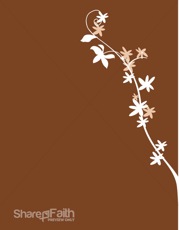 White Flowers on Brown