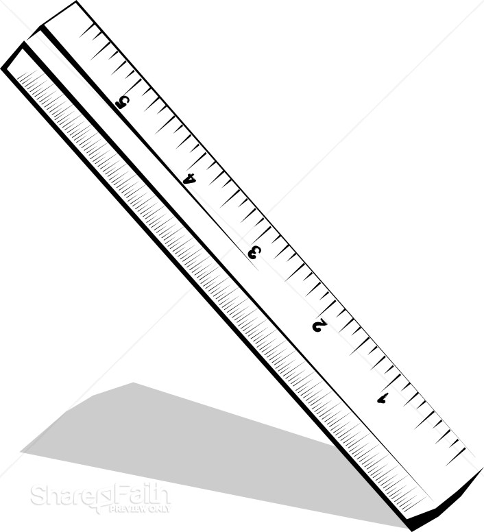 Tilted Black and White Ruler