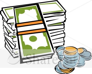 Stack of Money with Coins