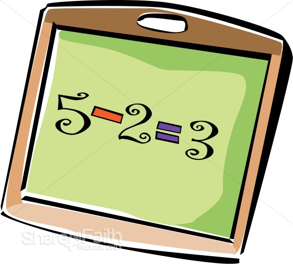 Subtraction on School Chalkboard