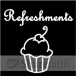Refreshments Script with Cupcake Outline