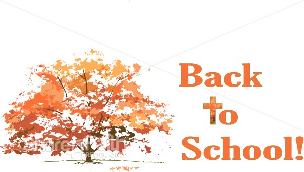 Back to School with Cross and Autumn Tree