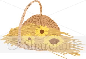 Wheat and Sunflower Basket