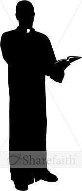 Catholic Priest Silhouette with Bible