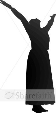 Dressed woman in Praise