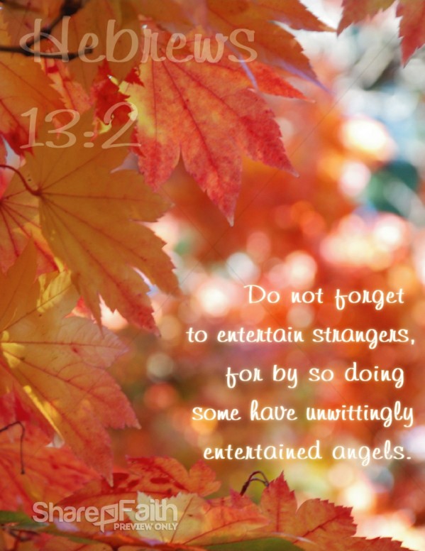 Red Maple Leaves with Hebrews Verse