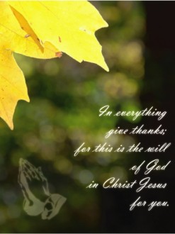 Yellow Leaf with Praying Hands and Verse