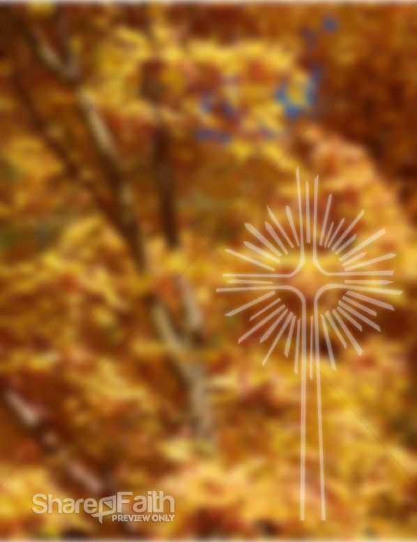 Fall Colors Blurred with Cross