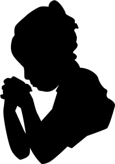Little Girl Praying in Silhouette
