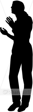 Silhouette Woman with Hands to Receive