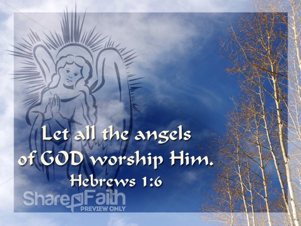 Blue Sky, Angel, and Hebrews Verse