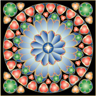 Colorful%20Rose%20Stained%20Glass%20Window%20and%20Star