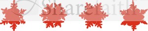 Four Red Snowflakes