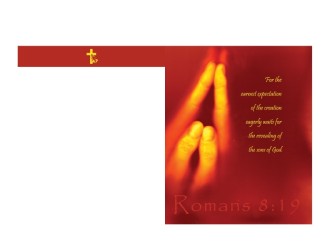 Two Hands Praying with Romans Verse