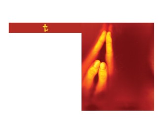 Two Hands Praying with Red Background