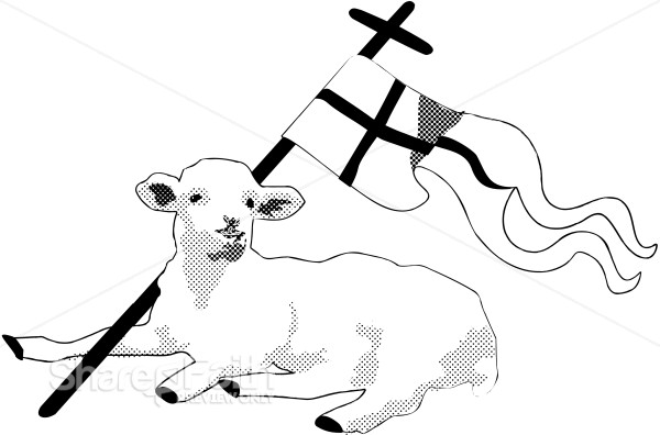 Black%20and%20White%20Lamb%20with%20Christian%20Banner