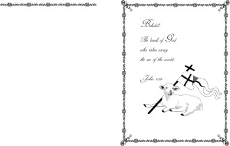 Black and White Lamb of God with John Verse