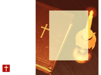 Bible, Candle Aflame and Text Box