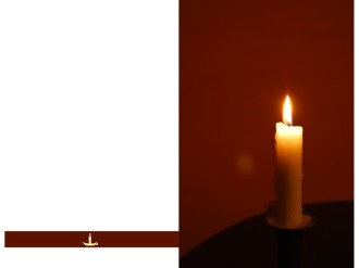 Single Lit Candle on Red and Black