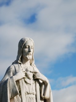 Sacred Heart with Cloudy Sky