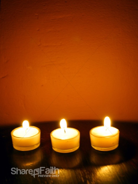 Three Candles and Light Reflected