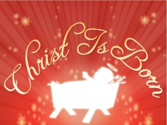 Yellow Stars on Red with Baby Jesus