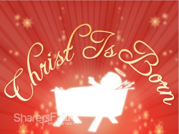 Yellow Stars on Red with Baby Jesus