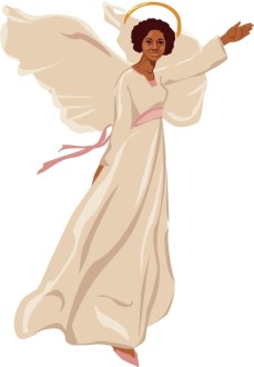 African American Angel with Color