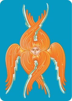 Seraphim with Blue Background