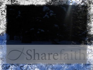 Snowy Scene with Black Text Box