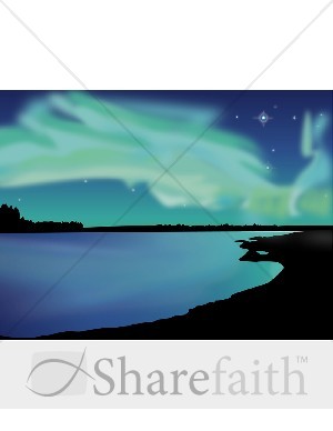 Cloudy Colorful Night with Stars