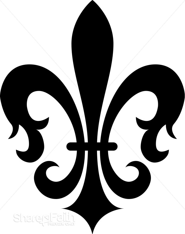 Black Decorative Fleur de lis