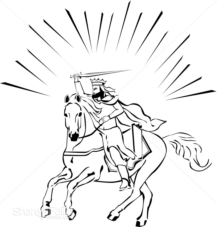 White Horse Rider in Black and