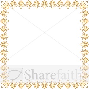 Golden Fleur De Lis Square