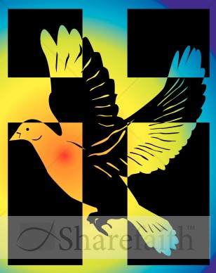 Rainbow Dove with a Cross